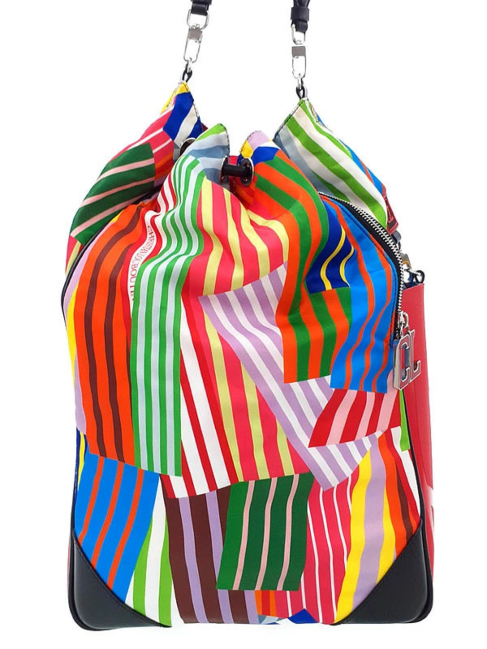 Christian Louboutin Sailor Swim Tote leather striped patchwork Pink